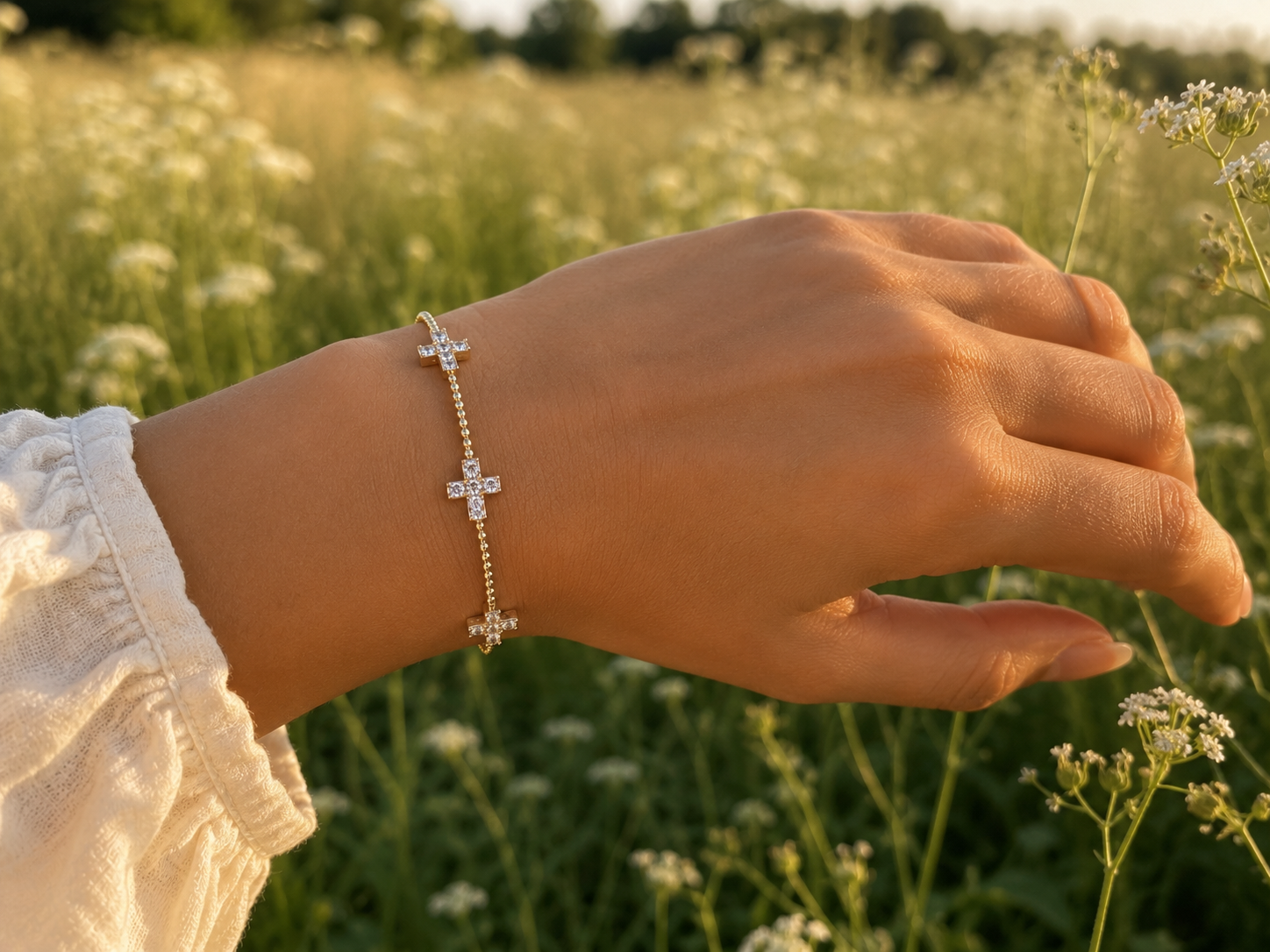 Crucifix Bracelet on Yellow Gold - 2